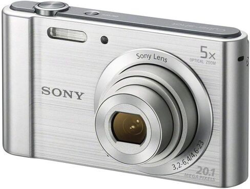 Sony Cybershot DSC-W800 Compact Digital 20.1 Megapixel Camera مع Super يحتوي على مستشعر CCD ، شاشة LCD صافية 2.7 بوصة ، وحزام المعصم (الفضة ، متجددة) in Saudi Arabia