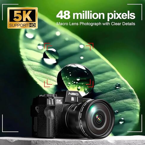 الكاميرات الرقمية NBD للتصوير الفوتوغرافي 5K ، كاميرا Vlogging 48 ميجابكسل لتكييف تلقائيات التلقائية لـ YouTube مع بطاقة TF 32 جيجابايت وبطاريتين ، وكاميرا فيديو مضادة للتكبير 16x مع زاوية بعرض 52 مم وعدسة ماكرو S110-QT in Kuwait