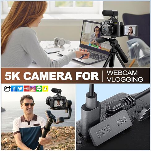 الكاميرات الرقمية NBD للتصوير الفوتوغرافي 5K ، كاميرا Vlogging 48 ميجابكسل لتكييف تلقائيات التلقائية لـ YouTube مع بطاقة TF 32 جيجابايت وبطاريتين ، وكاميرا فيديو مضادة للتكبير 16x مع زاوية بعرض 52 مم وعدسة ماكرو S110-QT in Kuwait