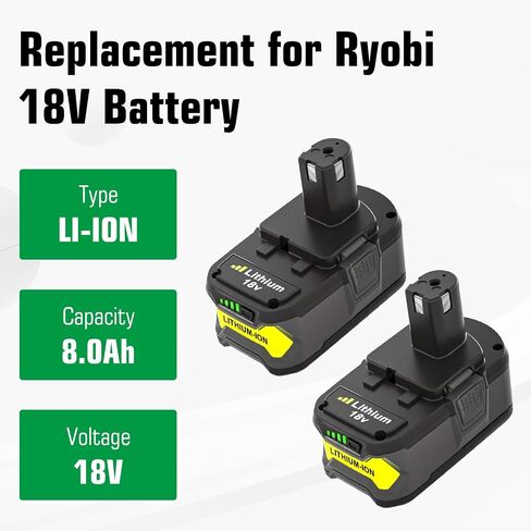 2Packs P100 3.6Ah 18V Replacement Battery Compatible with Ryobi 18V Battery One+ P101 ABP1801 ABP1803 BPP1820 130224028 130224007 in Saudi Arabia