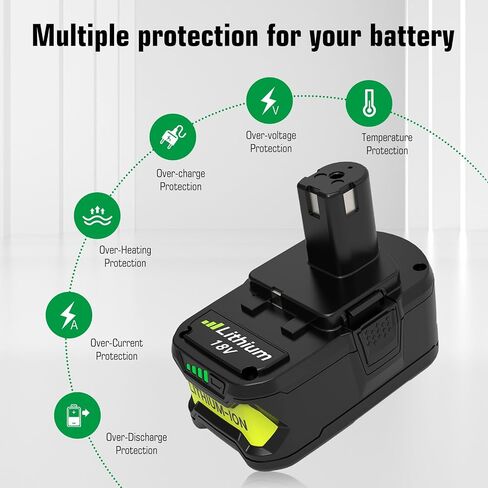 2Packs P100 3.6Ah 18V Replacement Battery Compatible with Ryobi 18V Battery One+ P101 ABP1801 ABP1803 BPP1820 130224028 130224007 in Saudi Arabia