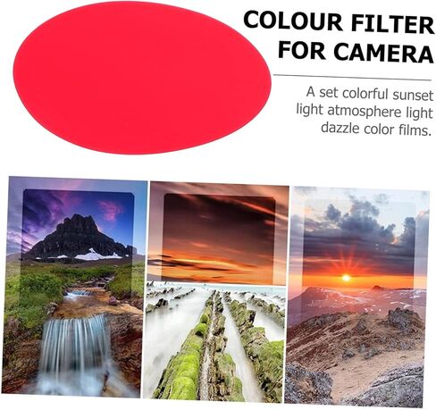 Nuobesty 10pcs ملونة غروب الشمس فيلم مرشحات تصحيح اللون الأحمر للتصوير الفوتوغرافي الإضاءة المواد الهلامية المحمولة. in Kuwait