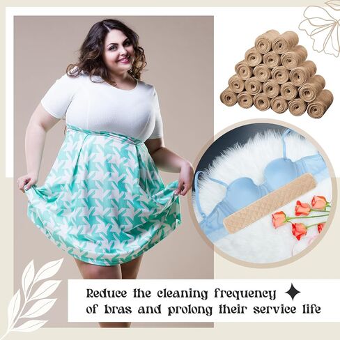 Toulite 20 Pcs Bra Liners 18 x 3 Inches Rectangle Cotton Under Bra Pads 3 Layer White Bra Sweat Liners for Women Sweating Supplies in Saudi Arabia