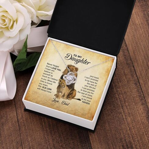 To My Daughter Necklace, Daughter Gifts From Dad, Father Daughter Necklace Love Knot, Daughter Necklace From Dad, Birthday Gifts For Daughter From Dad, Christmas Gift For Daughter in Kuwait