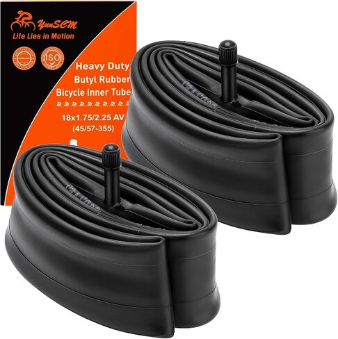 YunSCM 18" Bike Tubes 18x1.5/1.75 AV32mm Schrader Valve 18" Bicycle Inner Tubes Compatible with 18 x 1.5-1.75 Kid Bike Tire Tubes-2 Pack in Saudi Arabia