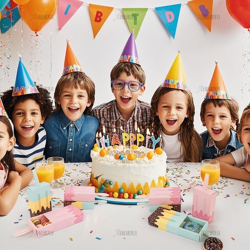 AUEAR, 12 Pack Gift Boxes Popsicle Shape Ice Cream Party Favor Box Mini Candy Folding Paper Box for Decorations in Kuwait