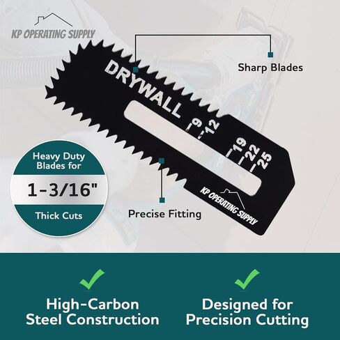 5 Pack Drywall Cutter Saw Blades for Makita - High Carbon Steel Cordless Cut Out Saw Blades - Cuts Drywall up to 1-3/16" Thick - by KP Operating Supply in Saudi Arabia