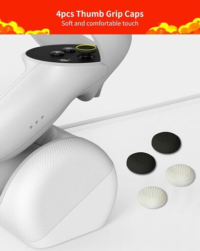 Joystick Replacement Kit for Oculus Quest 2/3 Controller, Repair Kit for Meta Quest 2/3 Controller, Include 2 Joysticks, T5 Screwdriver, Tweezer, Pry Tool, 4 Thumbstick Grips (Black-11-in one) in Kuwait