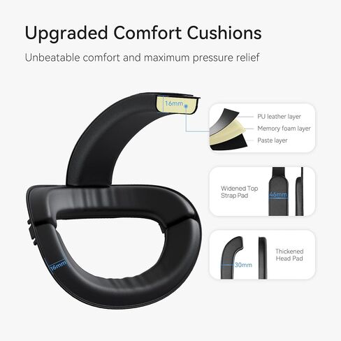 KIWI design Comfort Head Strap Accessories Compatible with Oculus/Meta Quest 2, Elite Strap Replacement for Enhanced Support of VR Headset, NOT for Meta Quest 3/3S in Kuwait