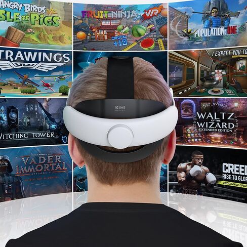 KIWI design Comfort Head Strap Accessories Compatible with Oculus/Meta Quest 2, Elite Strap Replacement for Enhanced Support of VR Headset, NOT for Meta Quest 3/3S in Kuwait