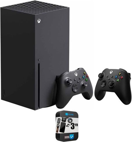 Microsoft RRT-00001 Xbox Series X 1TB SSD Gaming Console with Dual Controllers Bundle with 3 YR CPS Enhanced Protection Pack in Saudi Arabia