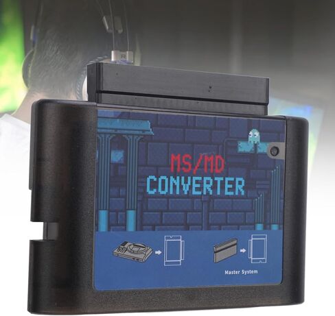 Zopsc MS to MD Game Card Converter, MS to MD Adapter for Retron 5 3 2 for Mega Drive for Genesis, Game Video Cassette Converter (Black Transparent) in Saudi Arabia