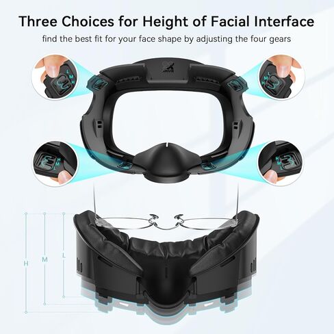 وسادة غطاء الوجه AMVR متوافقة مع ملحقات Meta/Oculus Quest 3، مع 2 وسادة بديلة ناعمة من البولي يوريثان للوجه in Kuwait