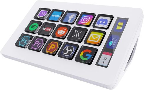 Basicolor Macro Pad,Stream Controller Deck with 15 Customizable Macro Keys Compatible with OBS/PowerPoint/Excel/Youtube/Word/Photoshop/Adobe Premiere Pro Windows 10/Mac14.0 (293SV3) Black in Kuwait