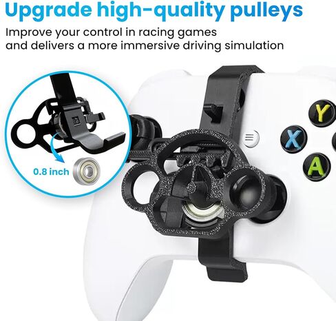 Xhiver Xbox One X/S Controller Mini Teenering Wheel Attachment Games Games Controller Association Audter Wheel Affectory for Xbox (Black ، 1 pack) in Kuwait
