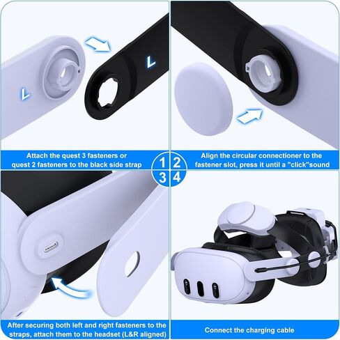 Kawaye Batery Head Strap for Meta Quest 3S/3/2, Hot-swappable Batery Pack 2X7500mAh&Charger Dock Extend 6-8Hrs,Double Knobs Adjustable VR Headset Strap Enhanced Support&Reduce Pressure-MQ2000 in Saudi Arabia
