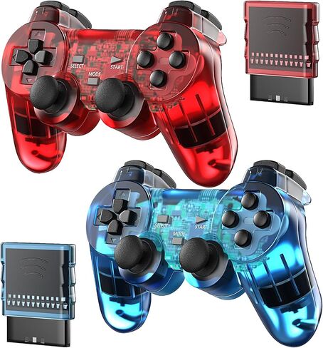 وحدة التحكم اللاسلكية Degulan متوافقة مع وحدة التحكم PS-2 ، GamePad عن بُعد للعب 2 (Clearred و ClearBlue) in Kuwait