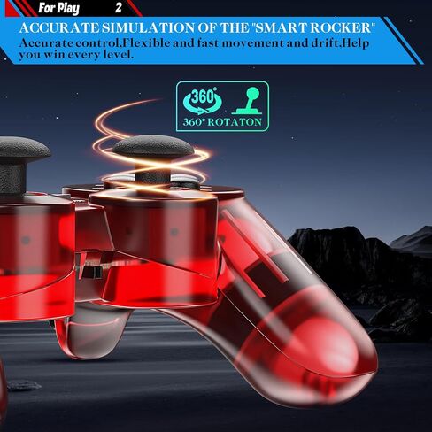 وحدة التحكم اللاسلكية Degulan متوافقة مع وحدة التحكم PS-2 ، GamePad عن بُعد للعب 2 (Clearred و ClearBlue) in Kuwait