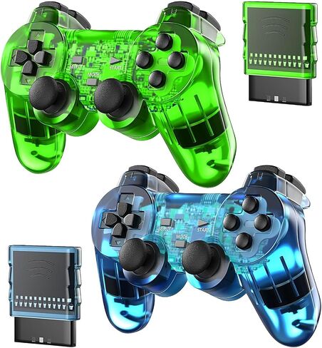 وحدة التحكم اللاسلكية Degulan متوافقة مع وحدة التحكم PS-2 ، GamePad عن بُعد للعب 2 (Clearred و ClearBlue) in Kuwait