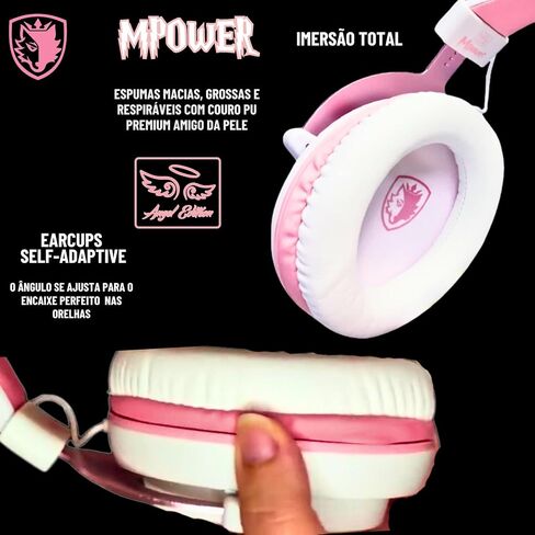 SADES MPOWER Stereo Gaming Headset for PS4, PC, Mobile, Noise Cancelling Over Ear Headphones with Retractable and Flexible Mic & Soft Memory Earmuffs for Laptop Nintendo Switch Games-Angel Edition in Kuwait