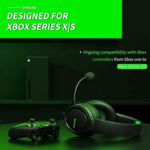 سماعة ألعاب Binnune مع MIC لسلسلة PS5 Xbox S | X PS4 Xbox 1 PC NS ، سماعات Gamer السلكية السلكية مع الميكروفون لـ PS 4 | 5 Xbox1 in Kuwait