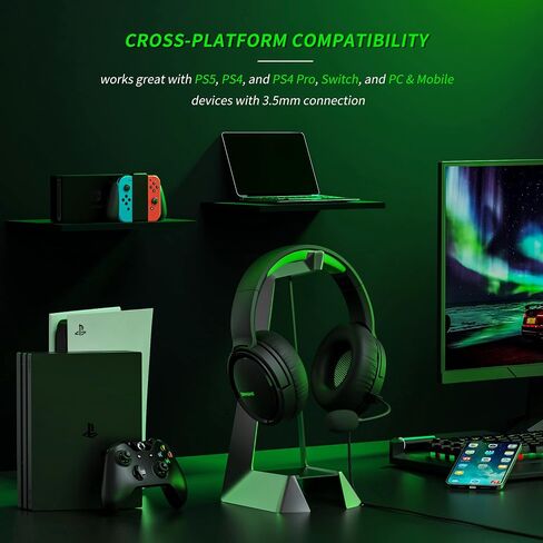 سماعة ألعاب Binnune مع MIC لسلسلة PS5 Xbox S | X PS4 Xbox 1 PC NS ، سماعات Gamer السلكية السلكية مع الميكروفون لـ PS 4 | 5 Xbox1 in Kuwait