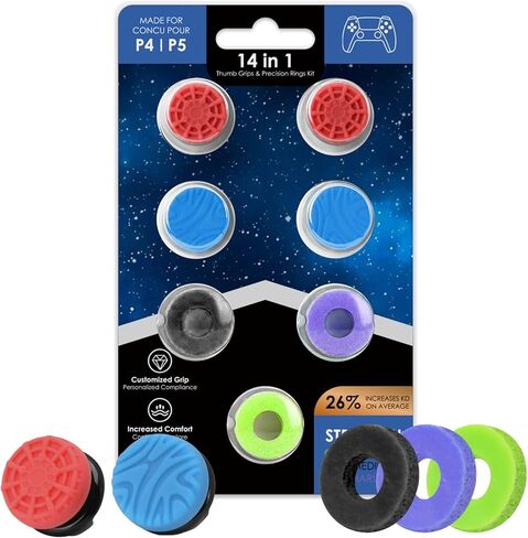 6 أجهزة كمبيوتر حلقات دقة ل PS5 ، و AIM Enhancement Kit لـ PlayStation 5 (PS5) و PlayStation 4 (PS4) ، وأداء الإبهام ، و 2 راهبة و 2 من الارتفاع الأسود والأسود والأرجواني in Kuwait