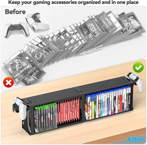 حامل تخزين Tower Tower Rack Discing Store Universal ل PS5/ PS4/ Xbox One/ Series/ Nintendo Switch Game ، DVD/ Game Organizer Shelf Displan in Kuwait