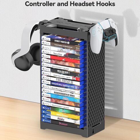 حامل تخزين Tower Tower Rack Discing Store Universal ل PS5/ PS4/ Xbox One/ Series/ Nintendo Switch Game ، DVD/ Game Organizer Shelf Displan in Kuwait