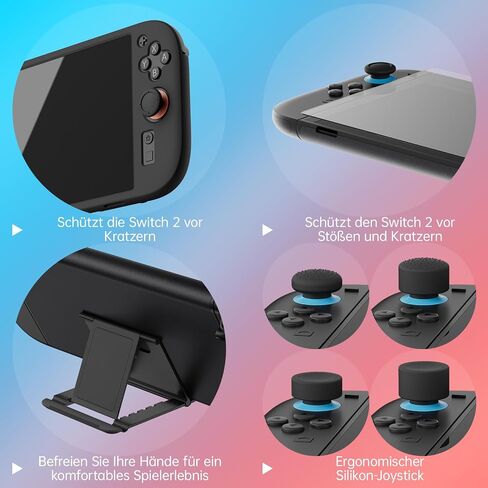 Hosanwell Switch2 13 in 1 Accessories Set for 2025 Nintendo Switch2 Model,Switch2 Hard Carrying Case with Switch2 Protective Case,8 Thumb Grip,2 Screen Protector,1 Stand in Saudi Arabia