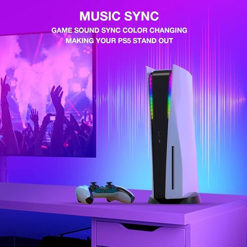 مروحة التبريد JUSPRO لإكسسوارات PS5 ، مروحة باردة هادئة مع LED LED لـ PlayStation 5 Console/PlayStation 5 Digital Edition & Ultra HD Game Console in Kuwait