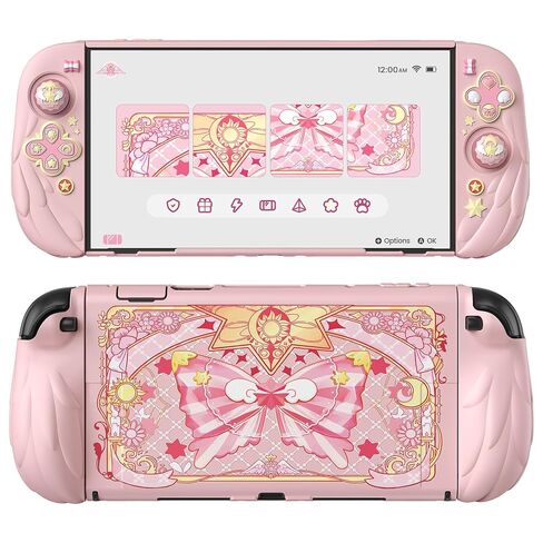 playvital Magic Wings Protective Case with Stand for Nintendo Switch 2 | Joycon Silicone Grips, PC Console Hard Shell, 2 Joystick Caps | Cute Animal Accessories Dockable Cover for Switch 2 - Pink in Saudi Arabia