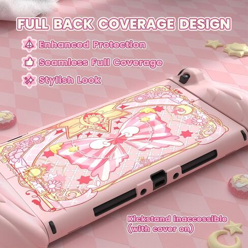 playvital Magic Wings Protective Case with Stand for Nintendo Switch 2 | Joycon Silicone Grips, PC Console Hard Shell, 2 Joystick Caps | Cute Animal Accessories Dockable Cover for Switch 2 - Pink in Saudi Arabia