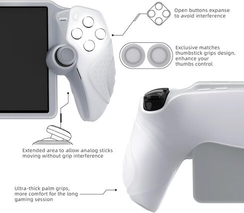 PlayVital Design for PS Portal Cover, Guardian Edition Silicone Protective Case for PS Portal Remote Player with Thumb Grips - Shockproof, Anti-Slip Grip Accessories - Black in Saudi Arabia