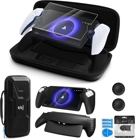 Solura 5-in-1 PS PORTAL CASE-مجموعة ملحقات بوابة PlayStation مع حالة سفر EVA ، غطاء وحدة التحكم ، واقي الشاشة ، قبضة الإبهام وقبعات الأزرار-لبوابة PS5 ، الأسود in Saudi Arabia