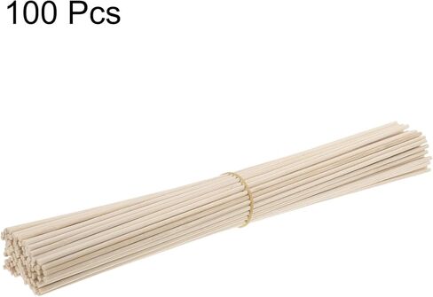 قضبان وتد خشبية من MECCANIXITY، 50 سم/20 عصا خشبية لقضيب وتد دائري، 3 مم/0.12 بوصة عصا خيزران للحرف الفنية، دعامات كشك الصور، نموذج بناء DIY، 100 حزمة in Kuwait