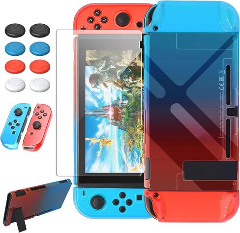 FYOUNG Upgrade Switch 2 Protective Case&Screen Protector Set,Dockable Cover | Cute Hard Shell Skin for Nintendo Switch 2 Console Accessories,Travel-Friendly,Kickstand Cutout(Blue, for Switch 2 7.9inch) in Saudi Arabia