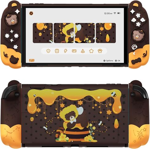 playvital Good Night Bear Dockable Case for Nintendo Switch 2 with Stand | Split Design Silicone Joycon Grips, PC Console Hard Shell, 2 Joystick Caps | Cute Protective Cover Bundle – Midnight Blue in Saudi Arabia