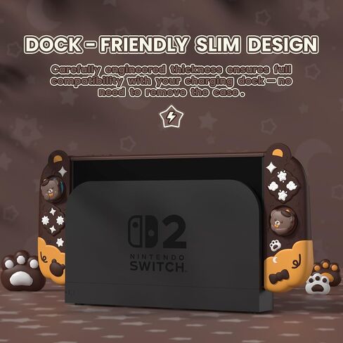 playvital Good Night Bear Dockable Case for Nintendo Switch 2 with Stand | Split Design Silicone Joycon Grips, PC Console Hard Shell, 2 Joystick Caps | Cute Protective Cover Bundle – Midnight Blue in Saudi Arabia