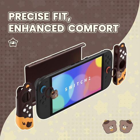 playvital Good Night Bear Dockable Case for Nintendo Switch 2 with Stand | Split Design Silicone Joycon Grips, PC Console Hard Shell, 2 Joystick Caps | Cute Protective Cover Bundle – Midnight Blue in Saudi Arabia