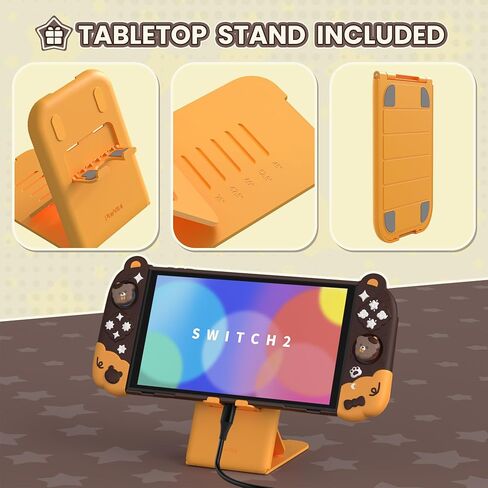 playvital Good Night Bear Dockable Case for Nintendo Switch 2 with Stand | Split Design Silicone Joycon Grips, PC Console Hard Shell, 2 Joystick Caps | Cute Protective Cover Bundle – Midnight Blue in Saudi Arabia