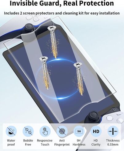 HolyFort 14 in 1 Accessories Set for PlayStation Portal Remote Player – Carrying Case, Silicone Protective Cover, 2 Screen Protectors, 4 Thumb Grips for PS5 Portal, with Cleaning Kit – Black in Saudi Arabia