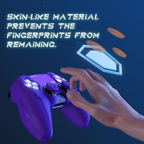 Playvital Silicone Skin مجموعة لوحدة تحكم PS5 - شحن قفص الاتهام ، حالة حماية كاملة مع تصميم Cybermech المستقبلي ، والغطاء الناعم مع قبضة الإبهام والملصقات - سباق الأخضر in Kuwait
