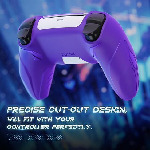 Playvital Silicone Skin مجموعة لوحدة تحكم PS5 - شحن قفص الاتهام ، حالة حماية كاملة مع تصميم Cybermech المستقبلي ، والغطاء الناعم مع قبضة الإبهام والملصقات - سباق الأخضر in Kuwait