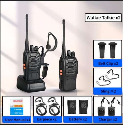 Baofeng 888s Walkie Talkies للبالغين Walkie Talkies للبالغين 16 قناة احترافية الراديو المحمول （6pc） (أسود) in Kuwait