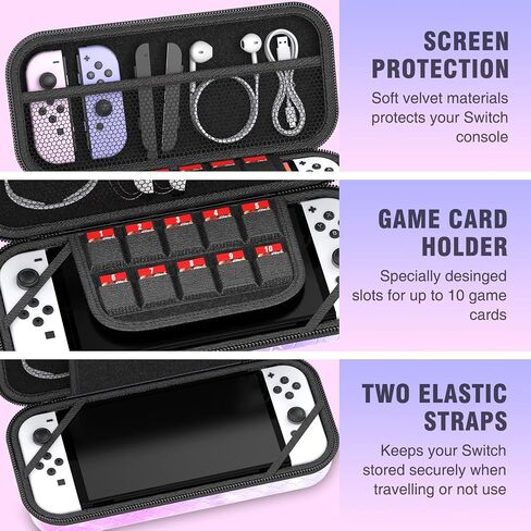 Larstylee Switch 2 Carrying Case with Protective Hard Shell, Soft Inner Lining, 10 Game Card Slots & Mesh Pocket for Nintendo Switch 2 (2025)/Switch/OLED Skin in Kuwait