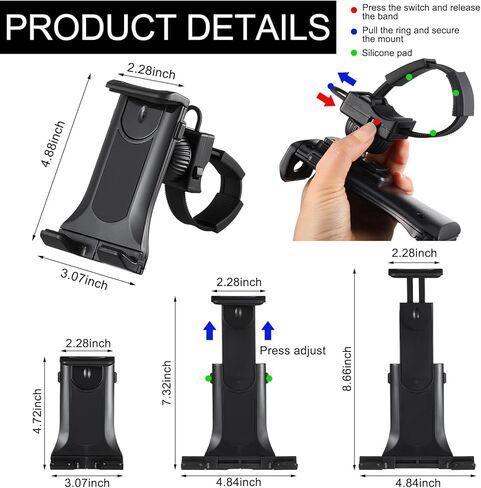 Leinuosen 24.4 Inch Wide Handle Bar for Walking Pad Only with Phone Holder Adjustable Handrail Height from 30.7 to 39.37 Inch Comfortable Grip Stainless Steel Frame Overbold Stable in Saudi Arabia