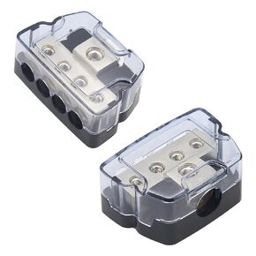 Professional Power Distribution Unit Wiring Junction Box for Vehicle Amplifier 0GA in 4GA Out with Essential Accessories Tapping Screws in Kuwait