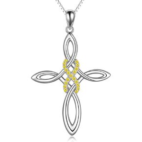 Celtic Knot Cross Necklace,Celtic Cross Dangle Earrings 925 Sterling Silver Polished Religious Infinity Love Irish Celtics jewelry for Women Girls in Saudi Arabia