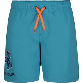 Under Armour Boys' Volley Fashion Swim Trunk, Cyber Blue Speckle in Kuwait